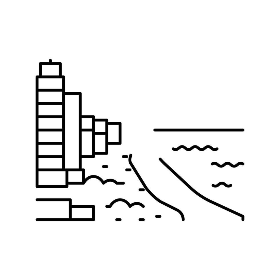 ilustración de vector de icono de línea de playa de miami