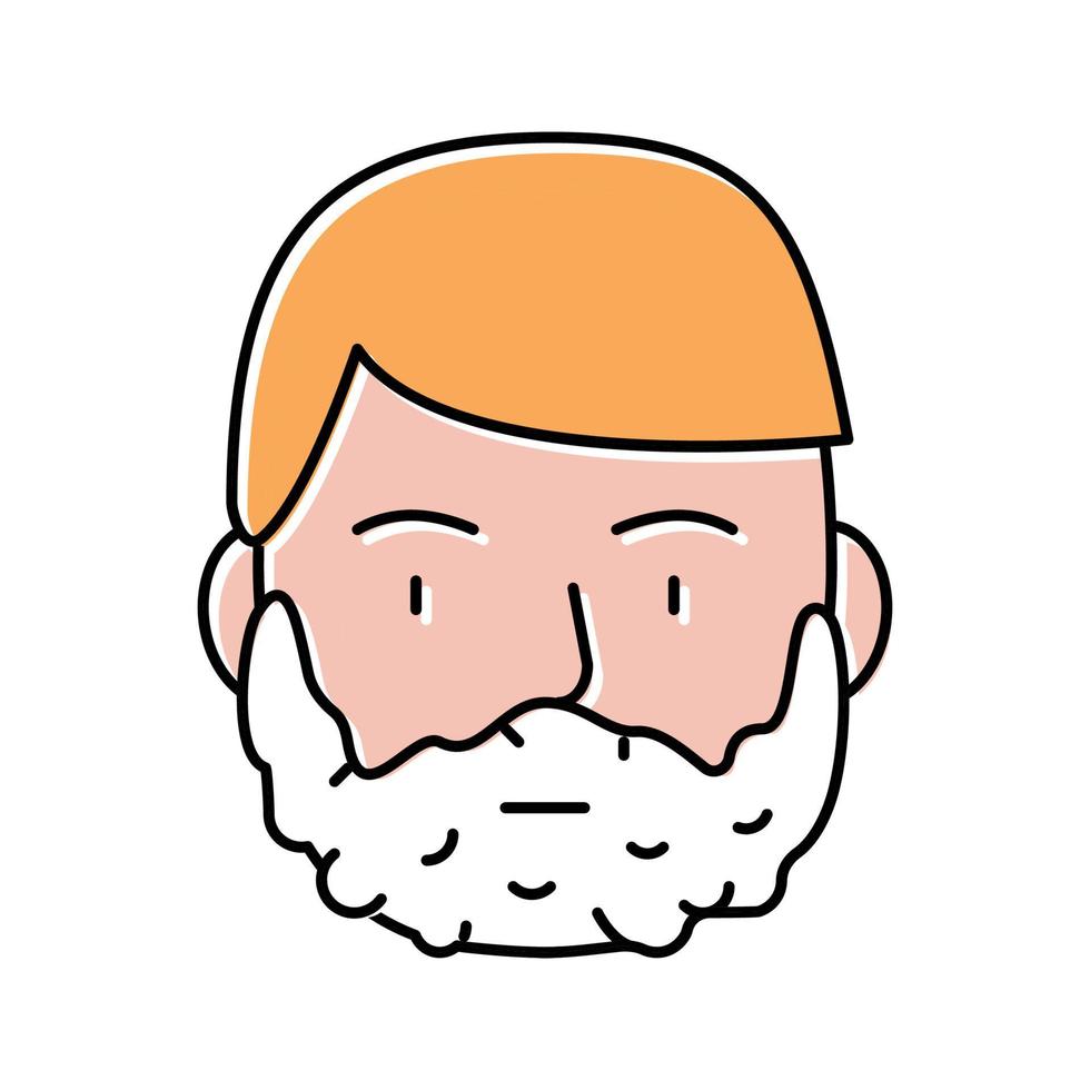 espuma para afeitarse en la cara del hombre icono de color ilustración vectorial vector