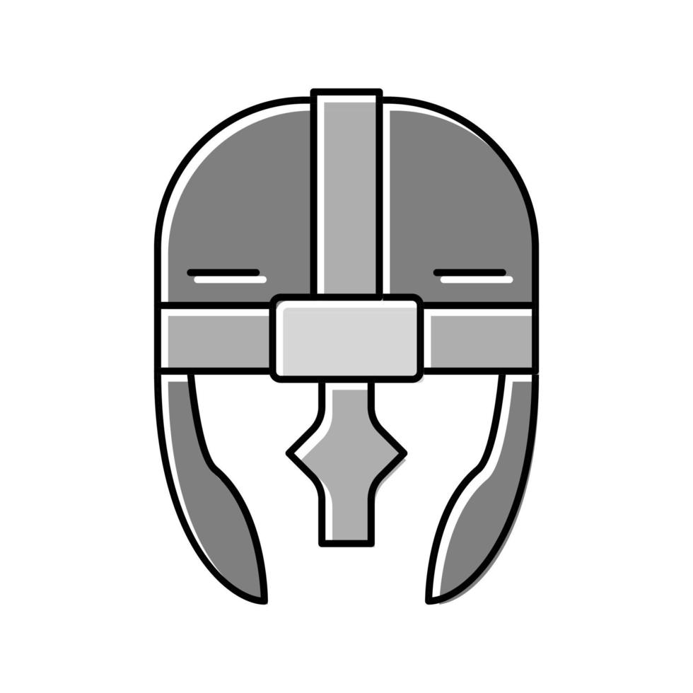 casco vikingo soldado color icono vector ilustración