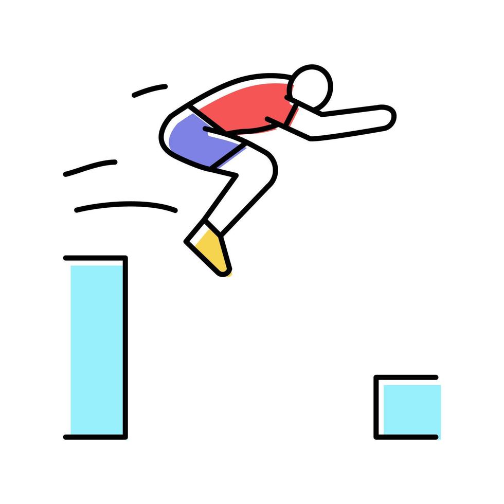 parkour deporte extremo color icono vector ilustración