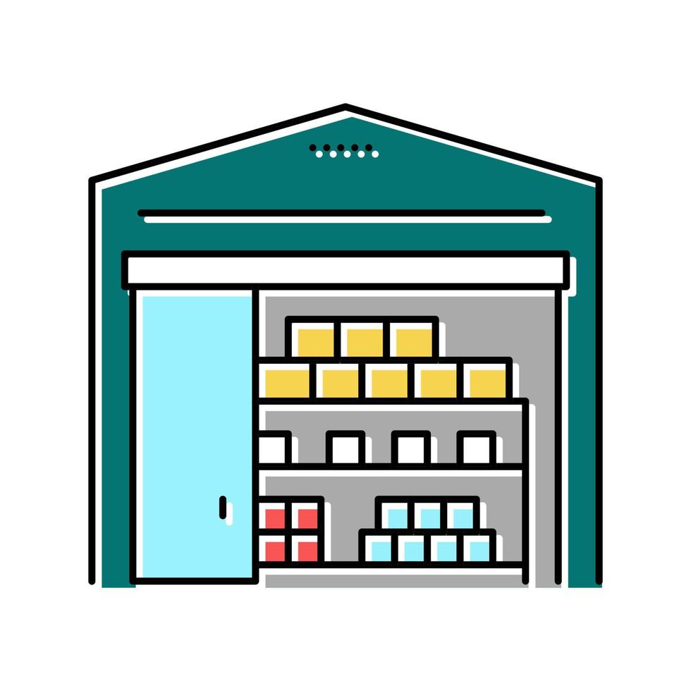 warehouse delivery service color icon vector illustration