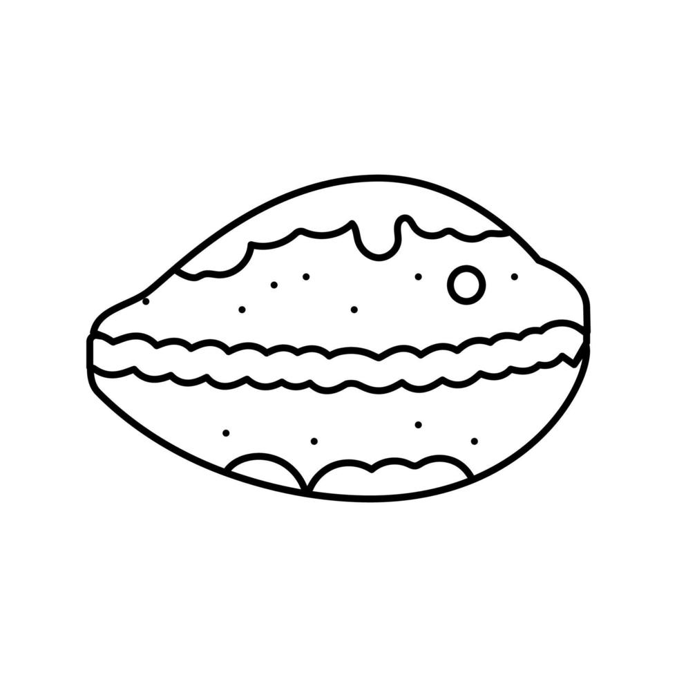 ilustración de vector de icono de línea de playa de concha de mar cowrie