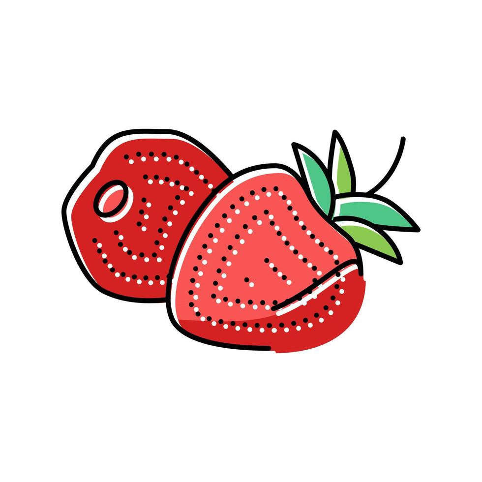 ilustración de vector de icono de color de dos fresas