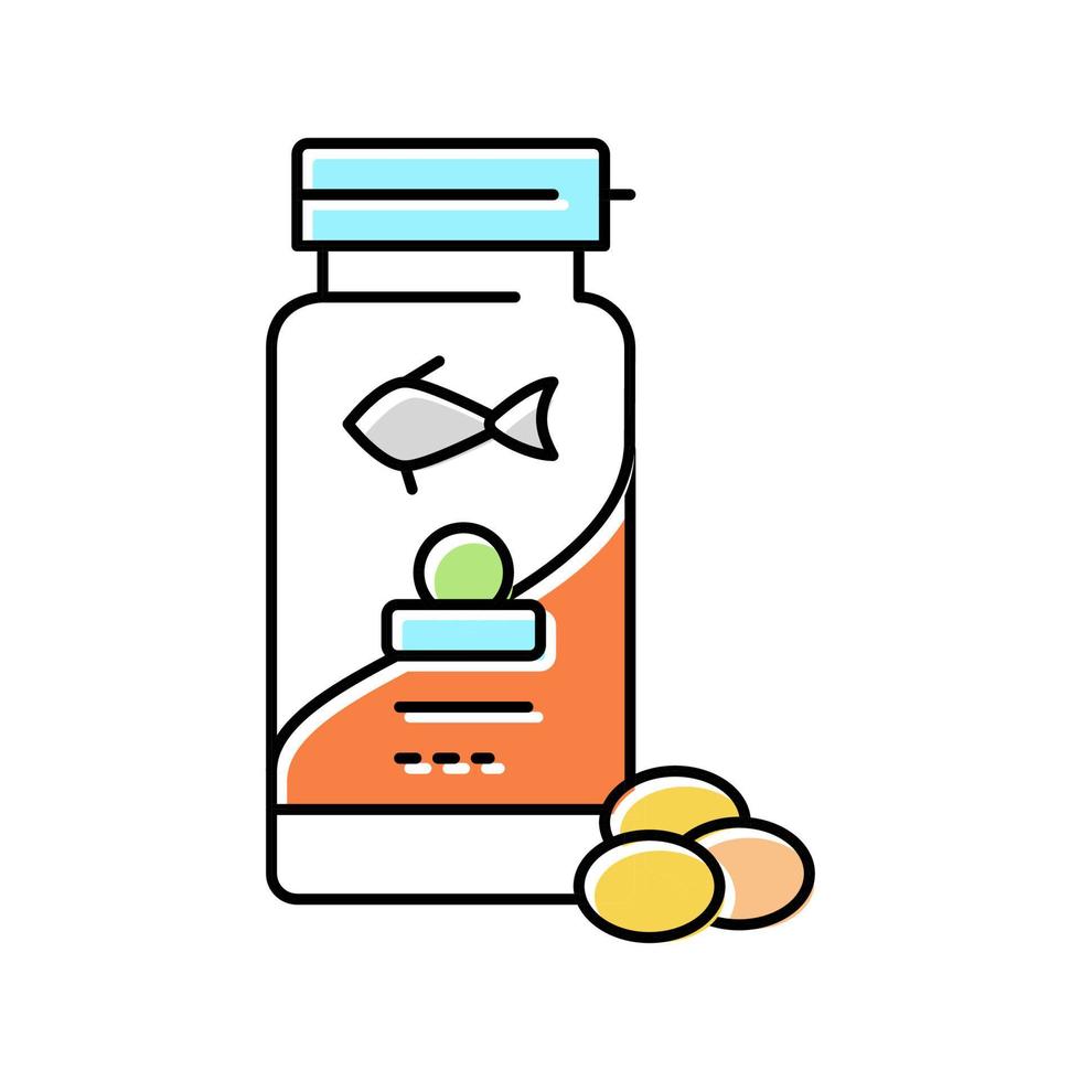 salmon omega3 oil color icon vector illustration