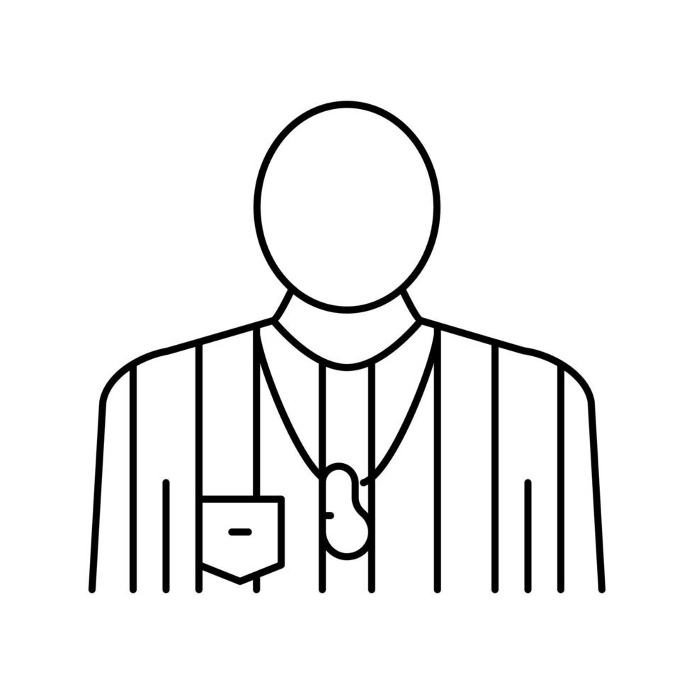 arbitrator judge or referee soccer line icon vector illustration