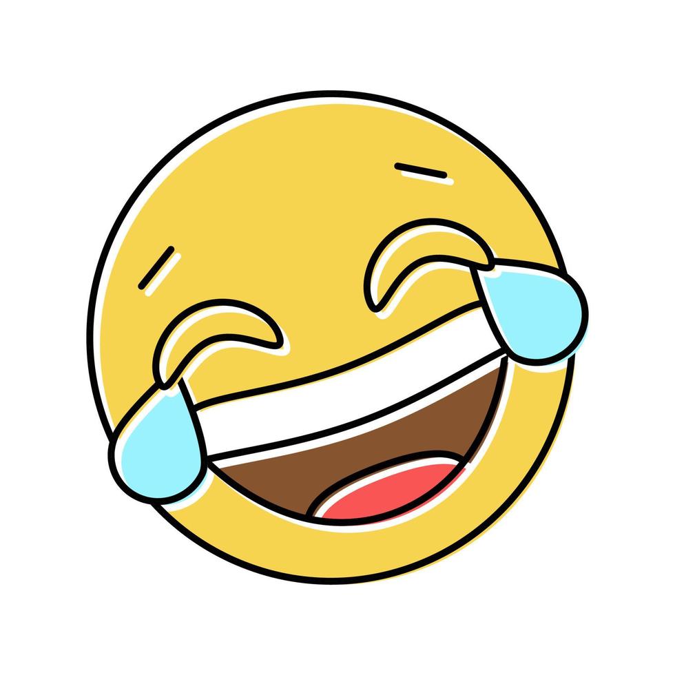 laugh emoji color icon vector illustration