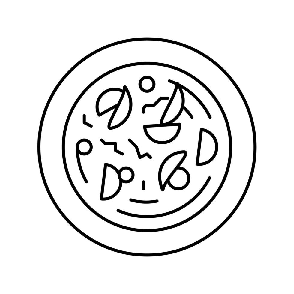ilustración de vector de icono de línea de repollo de sopa