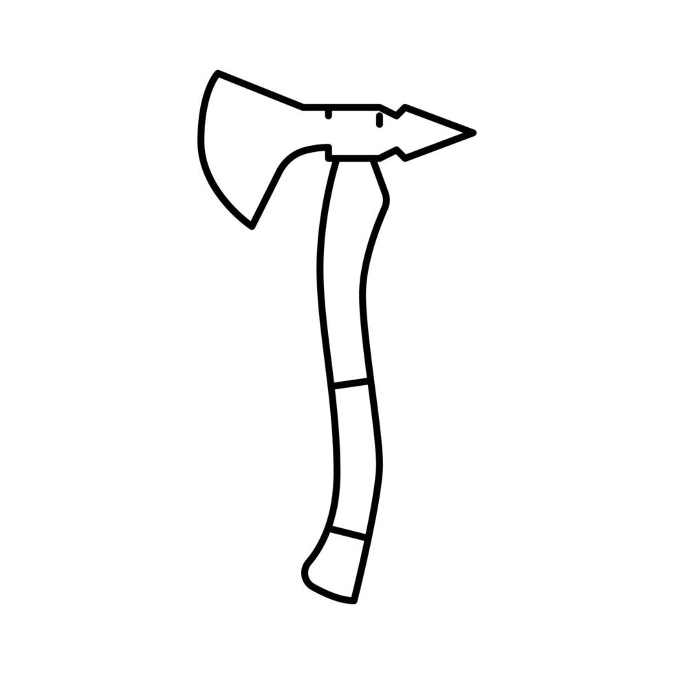 hacha vikinga arma línea icono vector ilustración