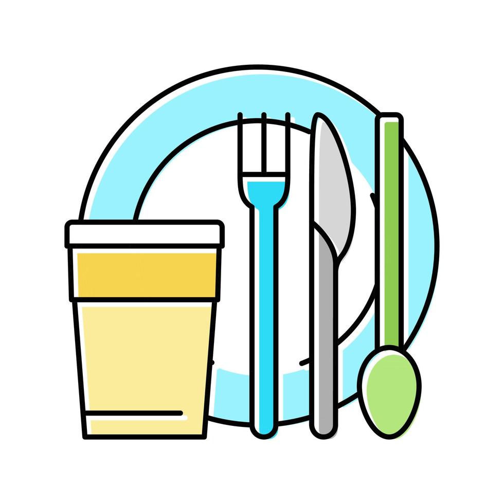 tableware plastic color icon vector illustration