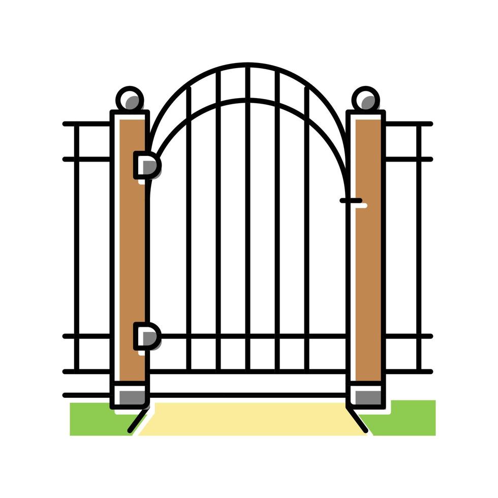 gate fence color icon vector illustration