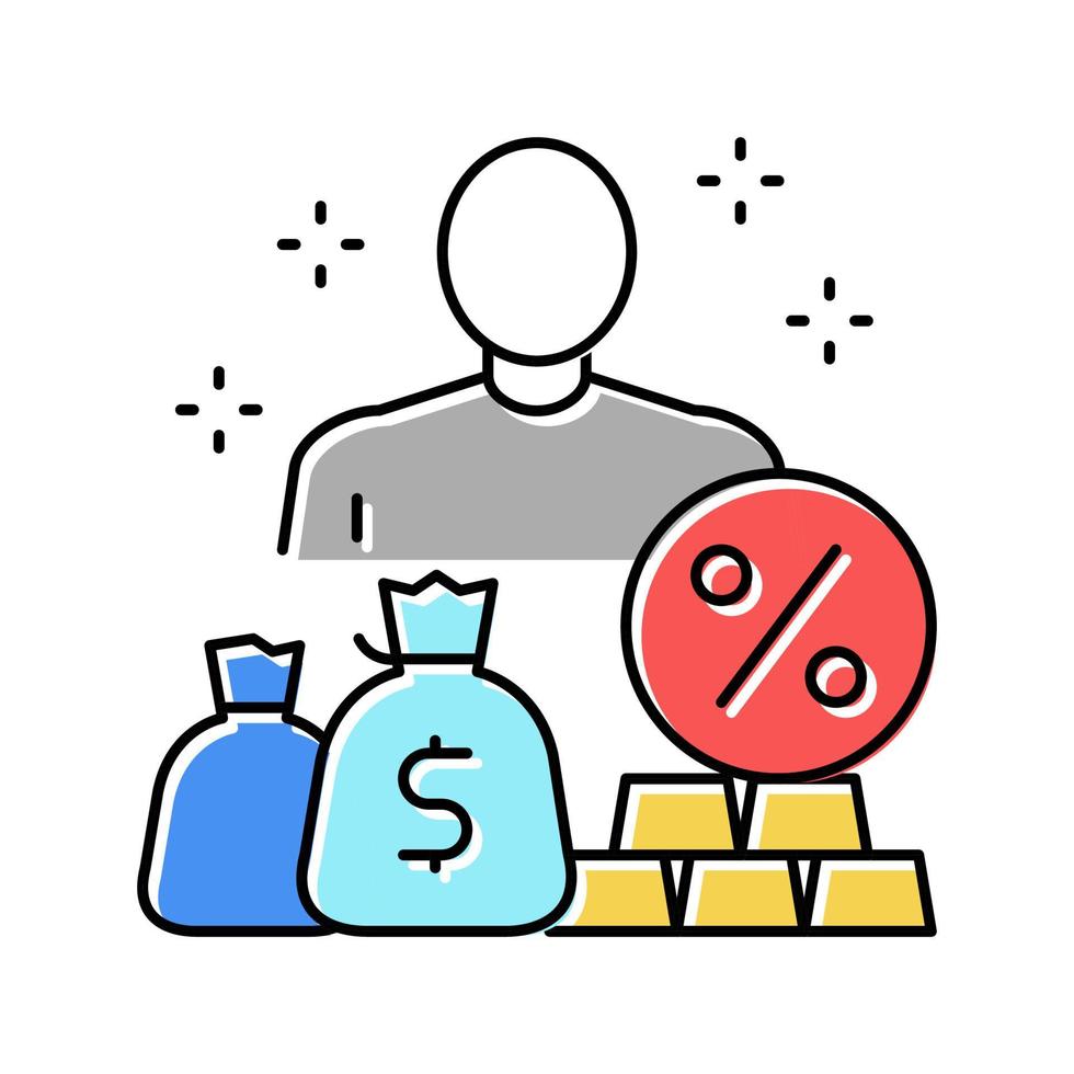 ilustración de vector de icono de color de experto económico