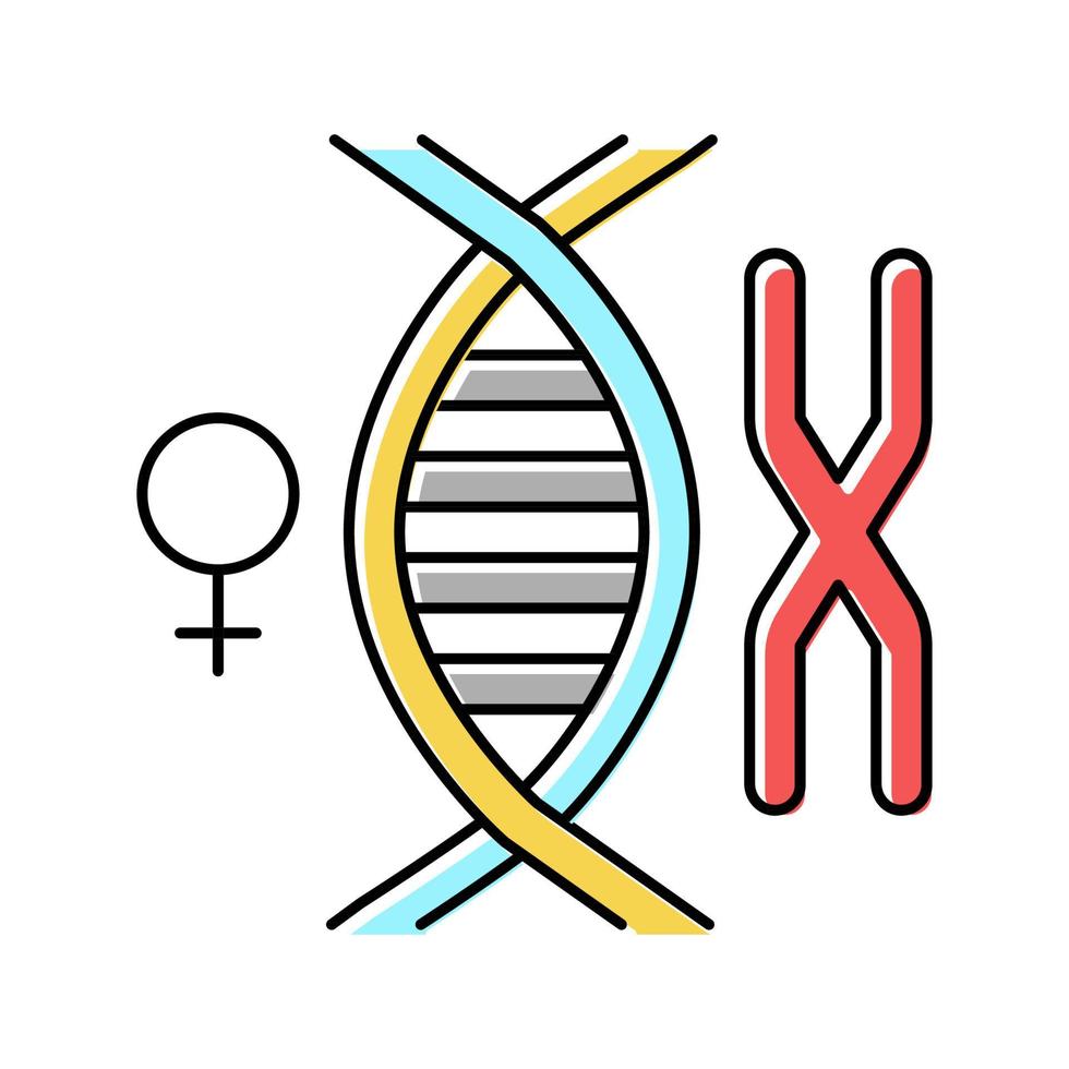 female chromosome genetic color icon vector illustration