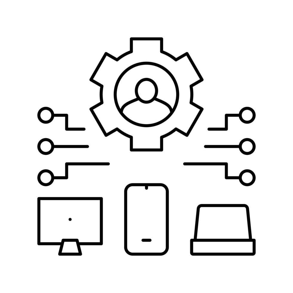 devices connection of user ugc line icon vector illustration