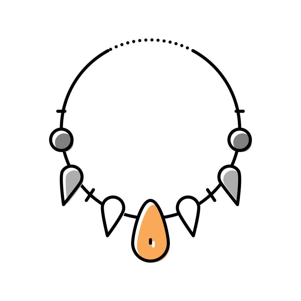 ilustración de vector de icono de color de collar prehistórico