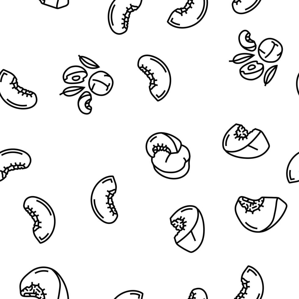 peach fruit nectarine juicy vector seamless pattern