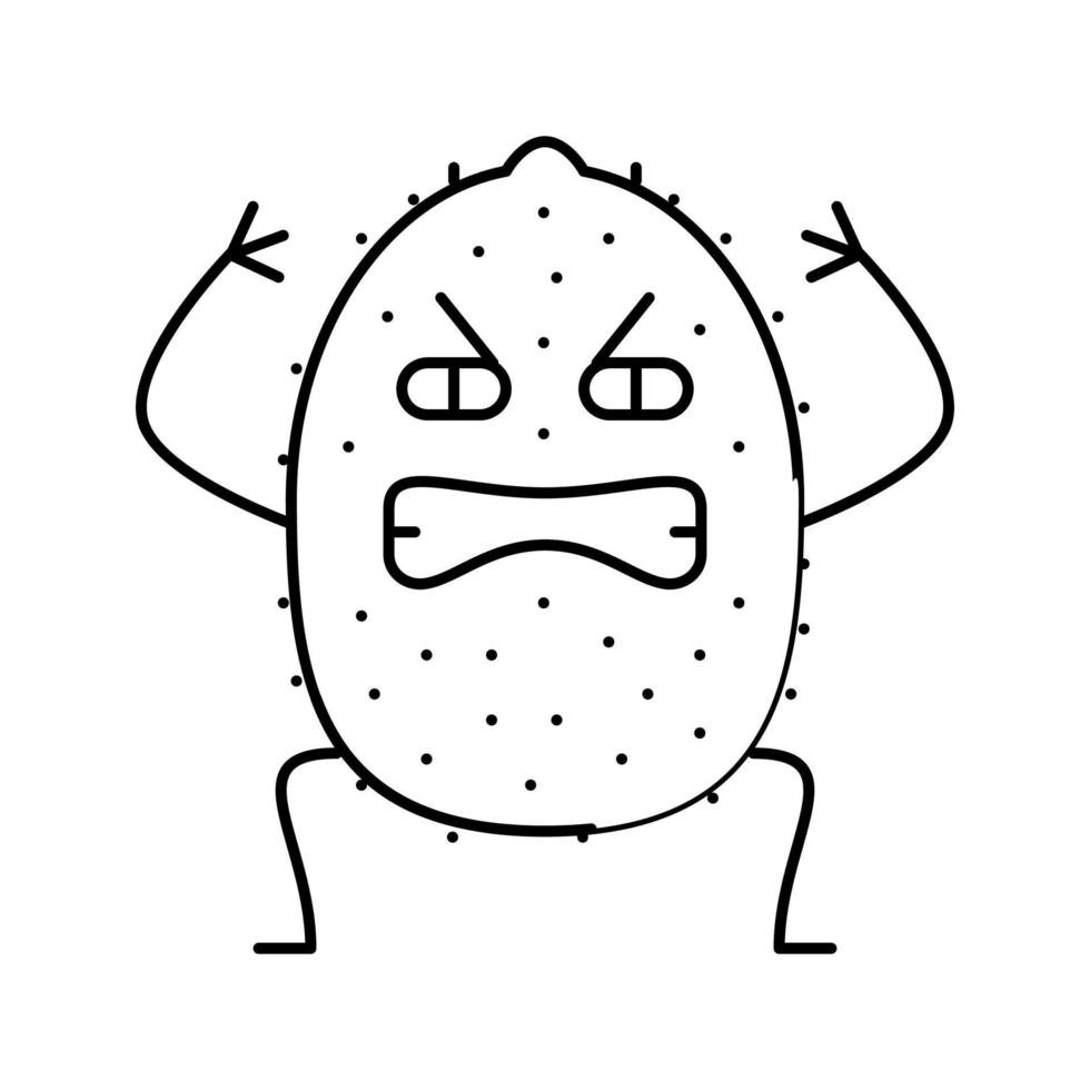 kiwi carácter línea icono vector ilustración
