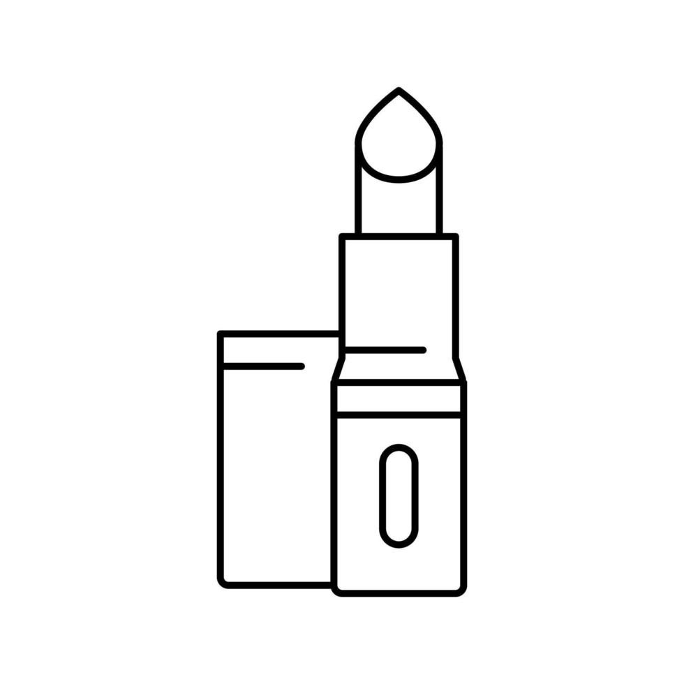 lápiz labial cosmetología accesorio línea icono vector ilustración