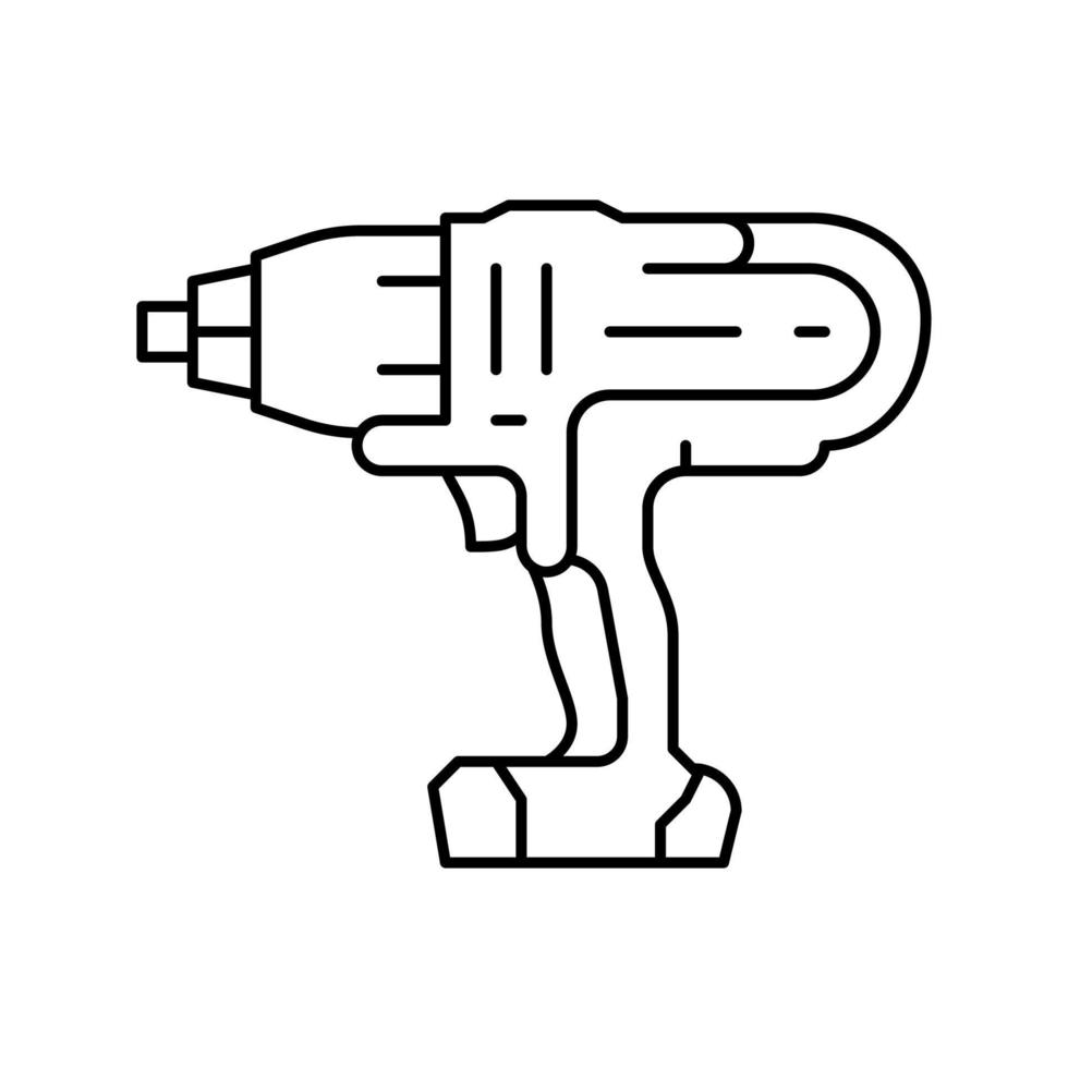 llave de impacto herramienta línea icono vector ilustración