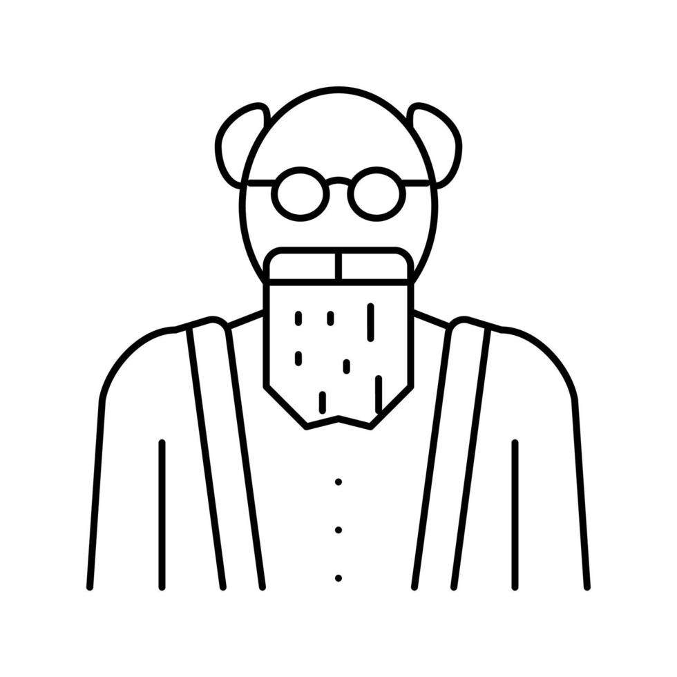 elderly man grandfather line icon vector illustration