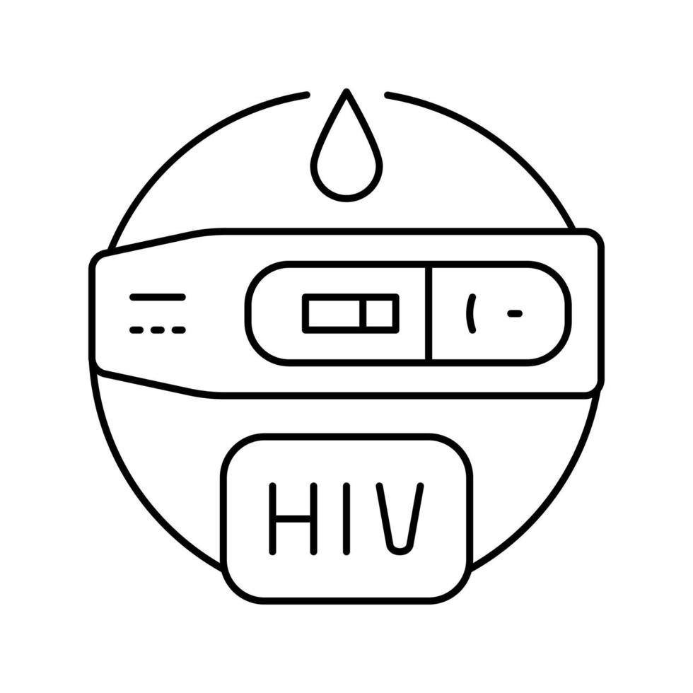 virus vih línea icono vector ilustración