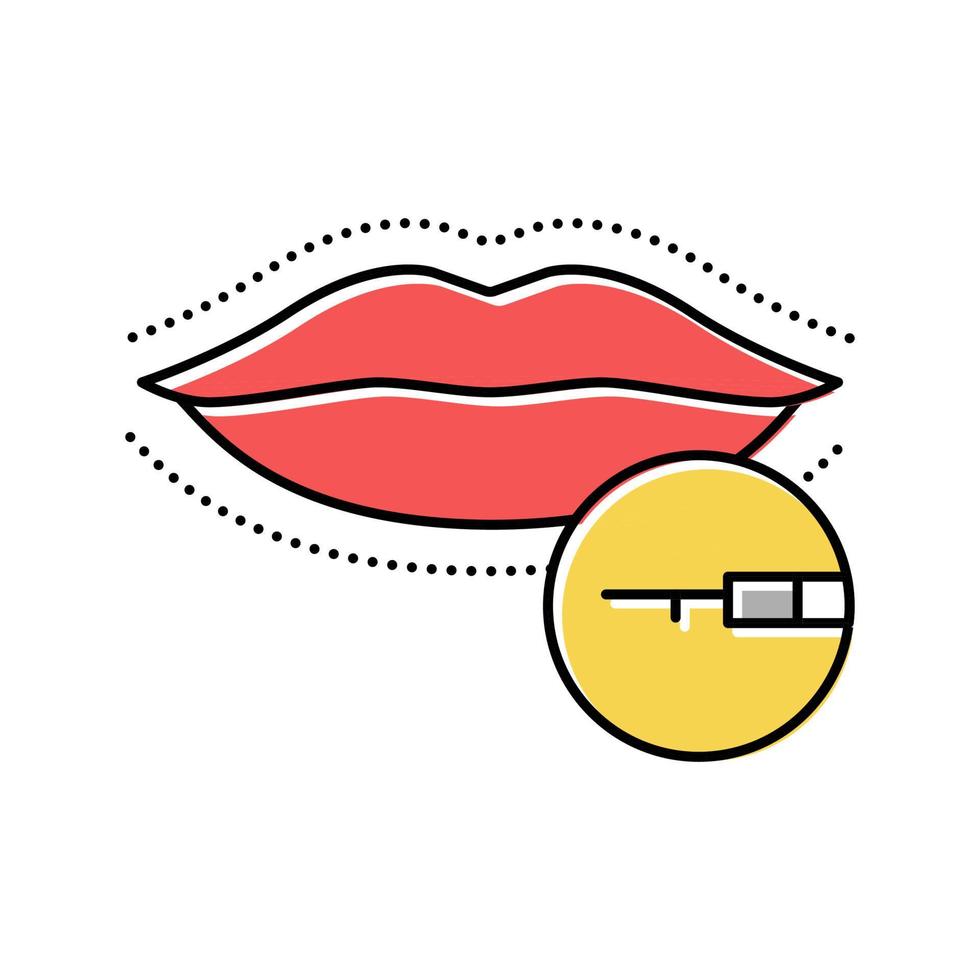 labios cirugía color icono vector ilustración