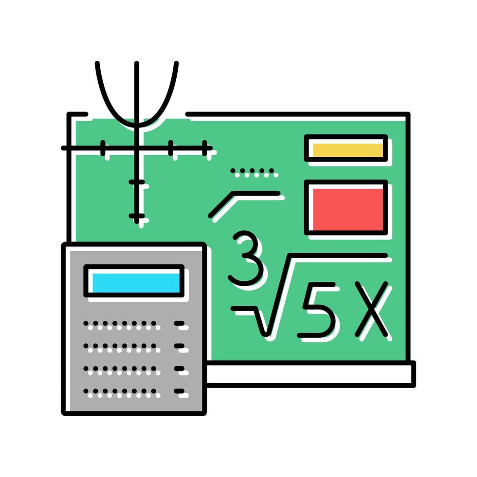 math school lesson color icon vector illustration