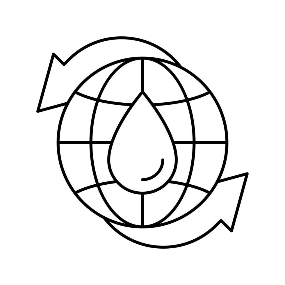 renovación de la ilustración de vector de icono de línea de agua