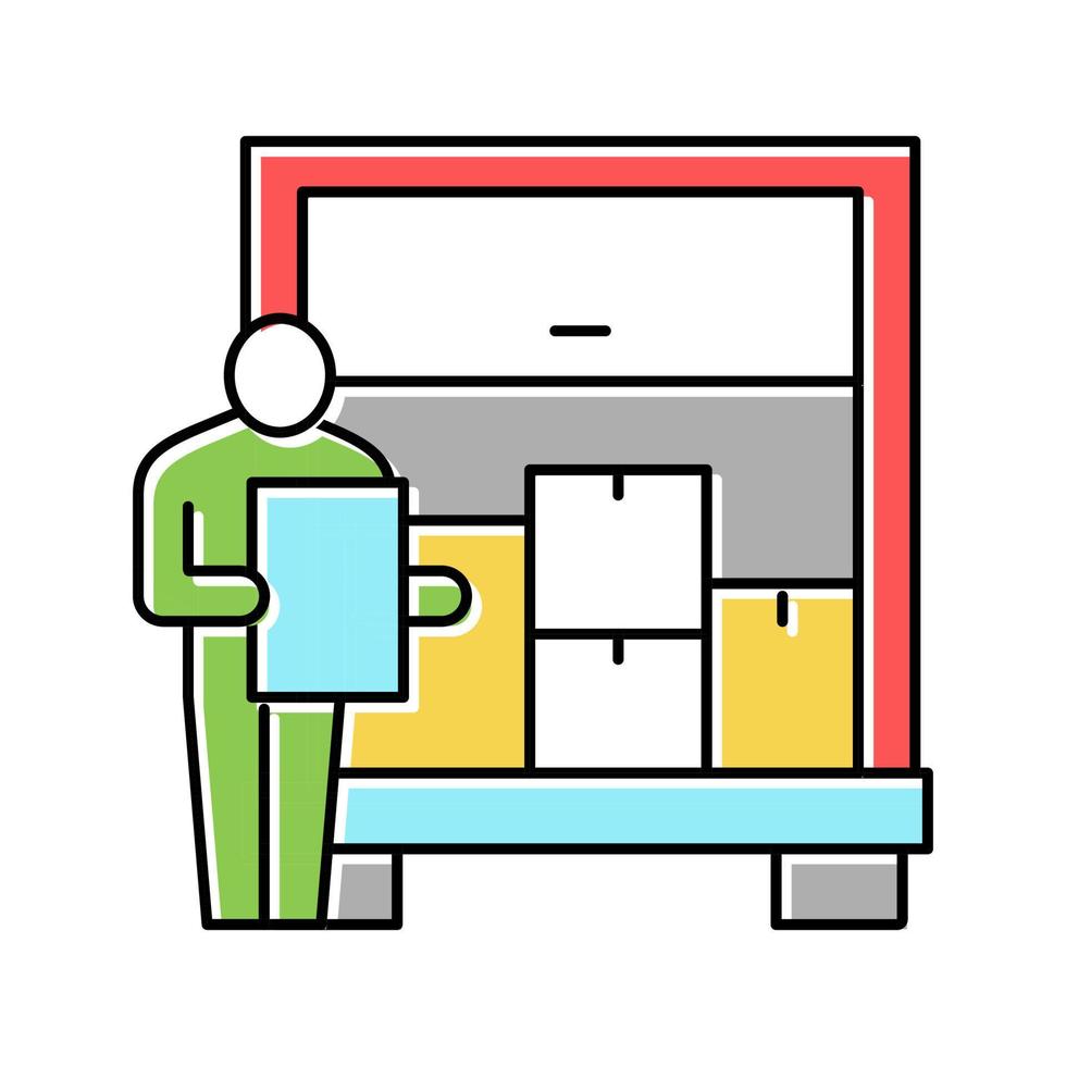 delivering service procurement color icon vector illustration