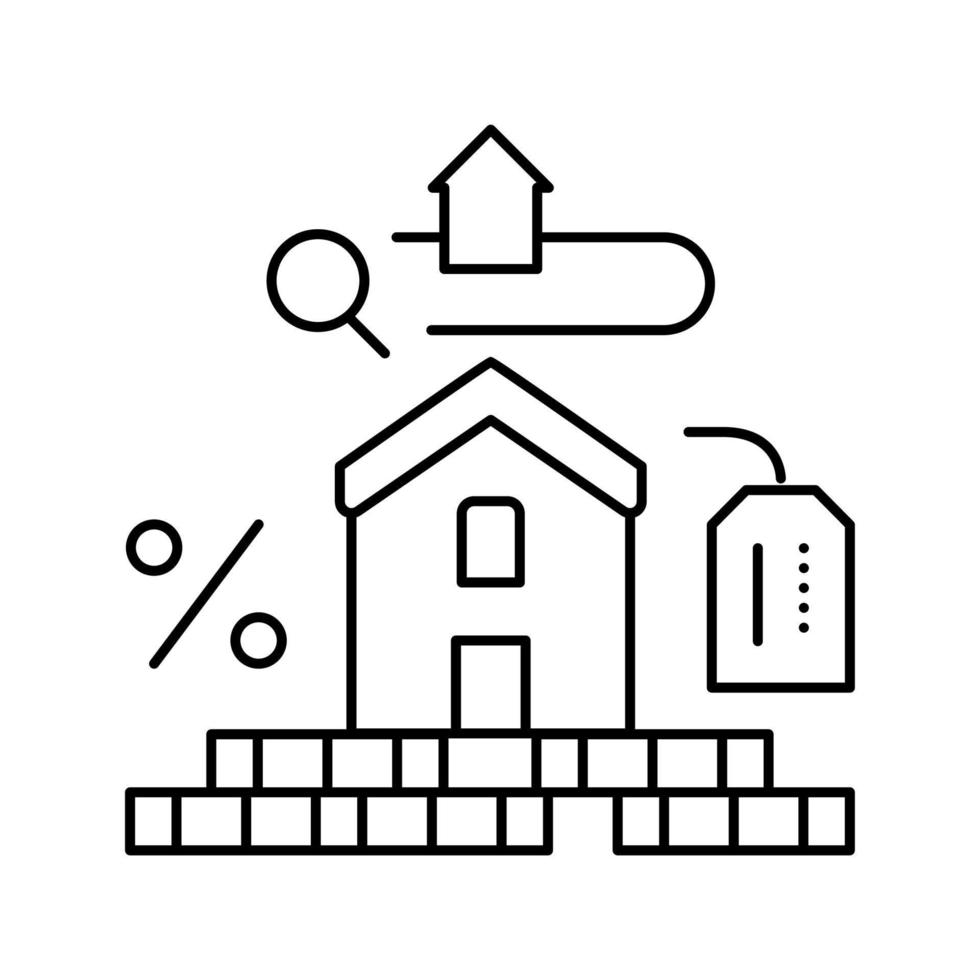 ilustración de vector de icono de línea de impuestos inmobiliarios