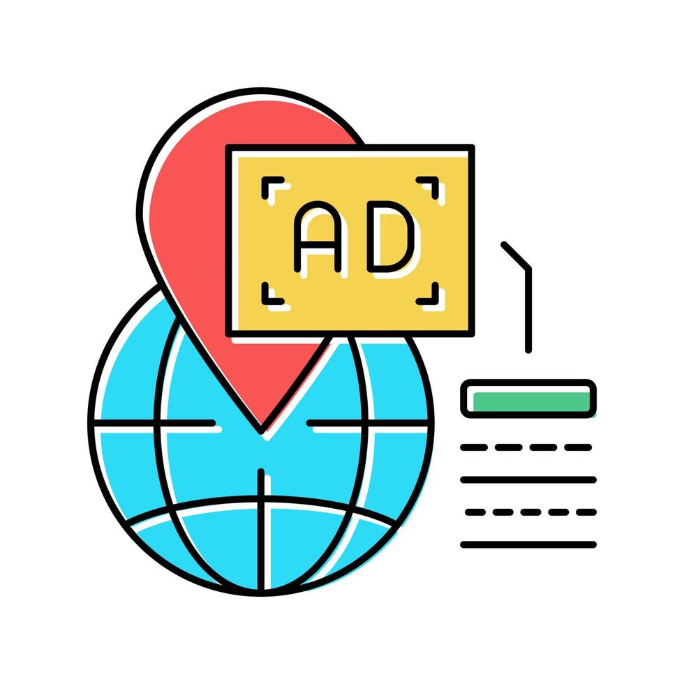 location advertising color icon vector illustration
