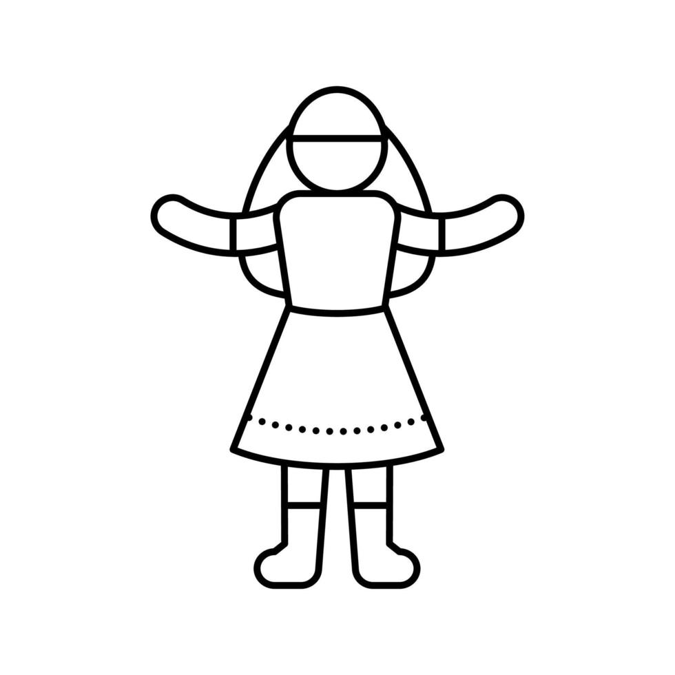 dolls toys line icon vector illustration