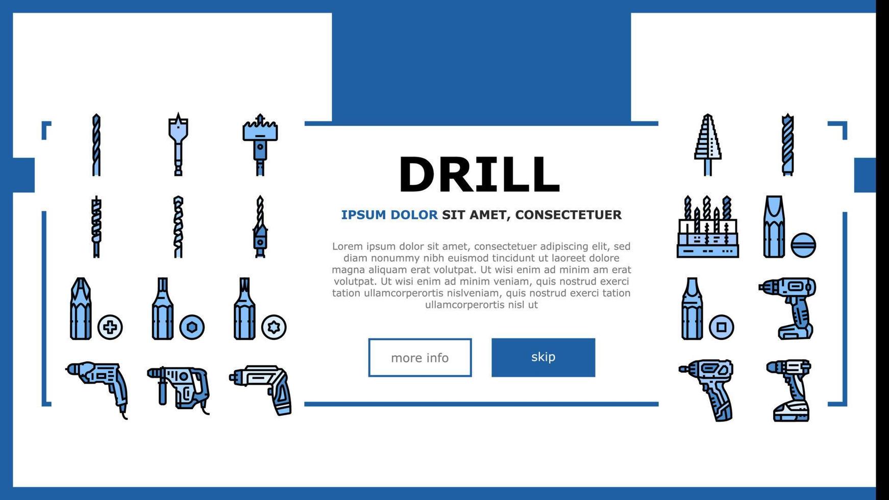 drill equipment construction landing header vector