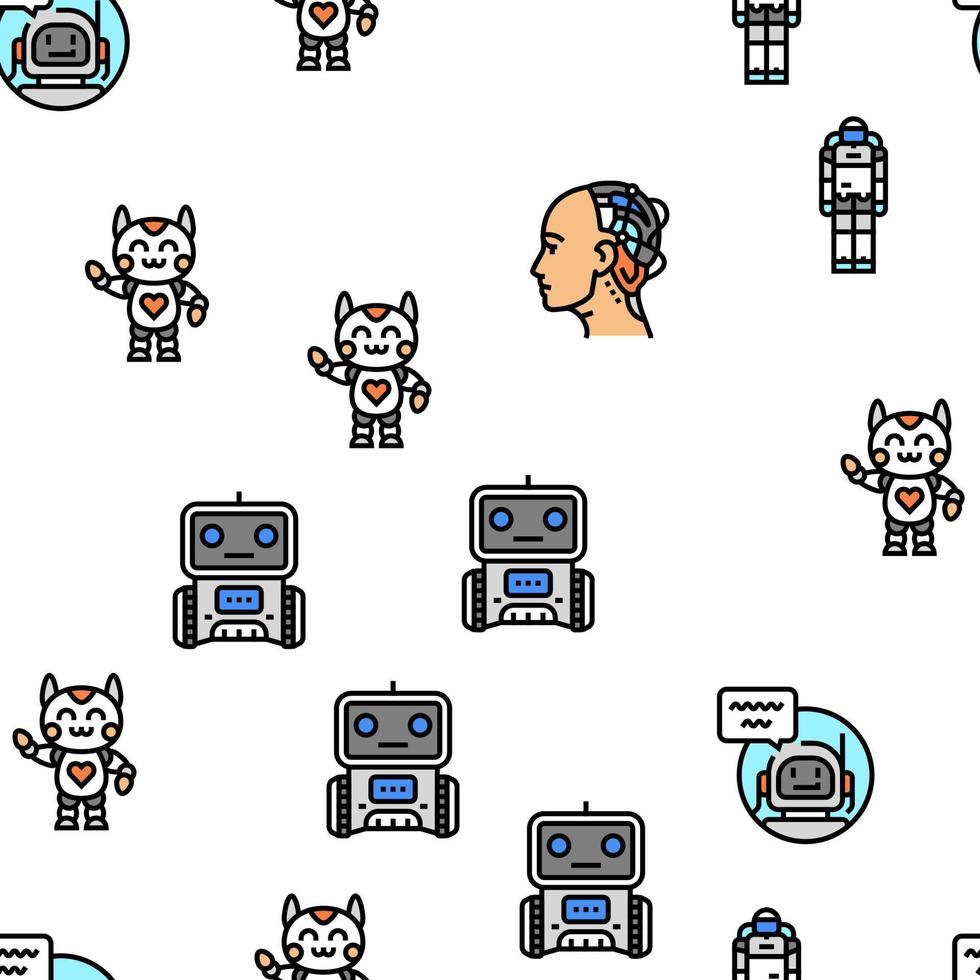 Robot Development And Industry vector seamless pattern