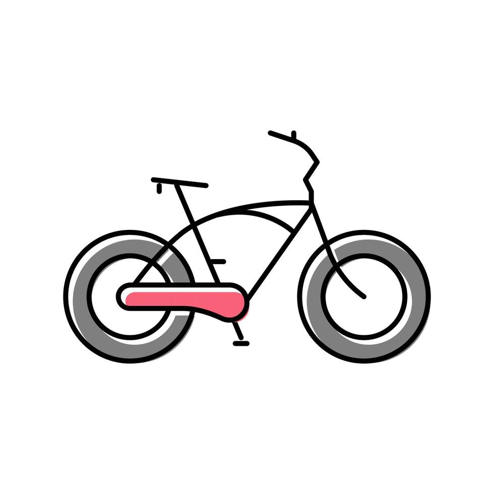 Ilustración de vector de icono de color de bicicleta de crucero