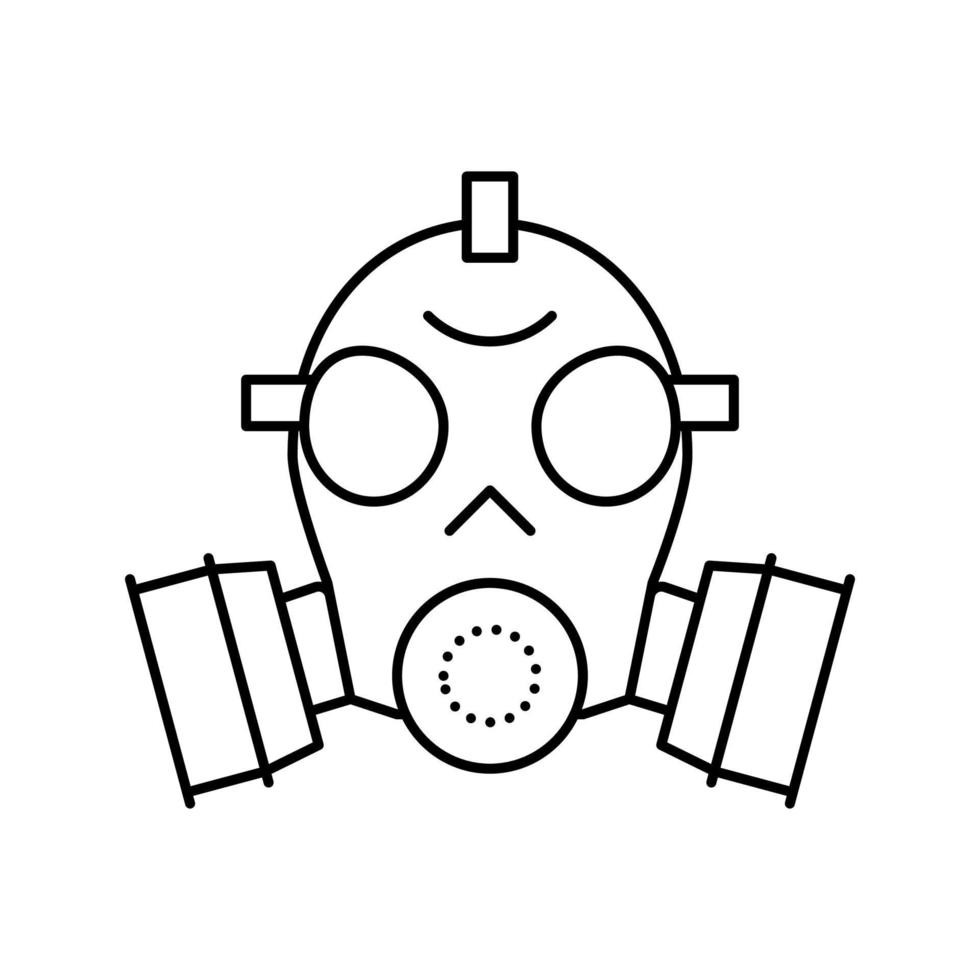 gas mask line icon vector illustration flat