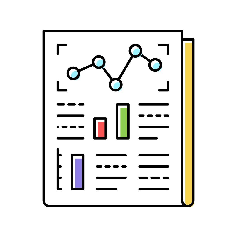 statistical report color icon vector illustration