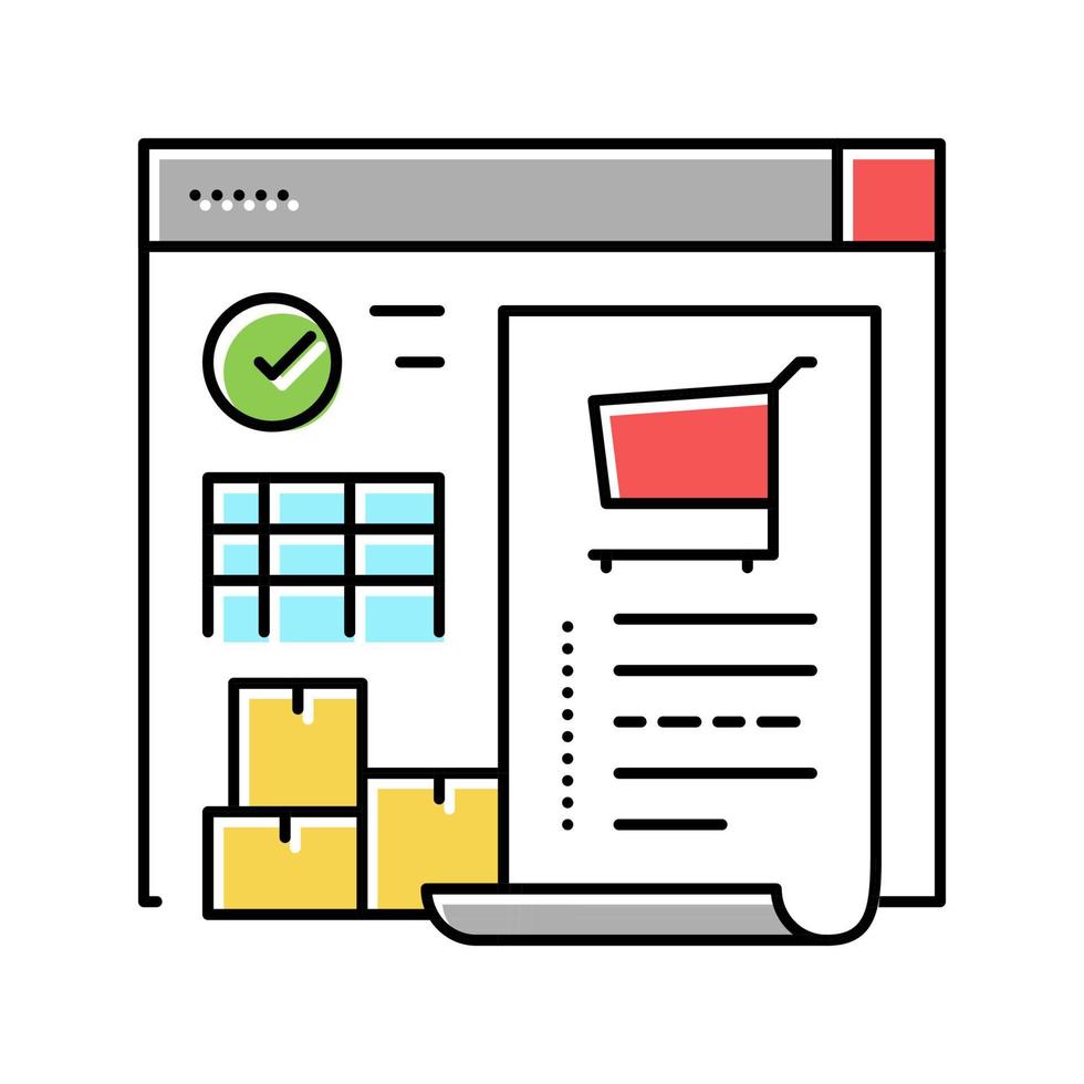 purchase order report color icon vector illustration