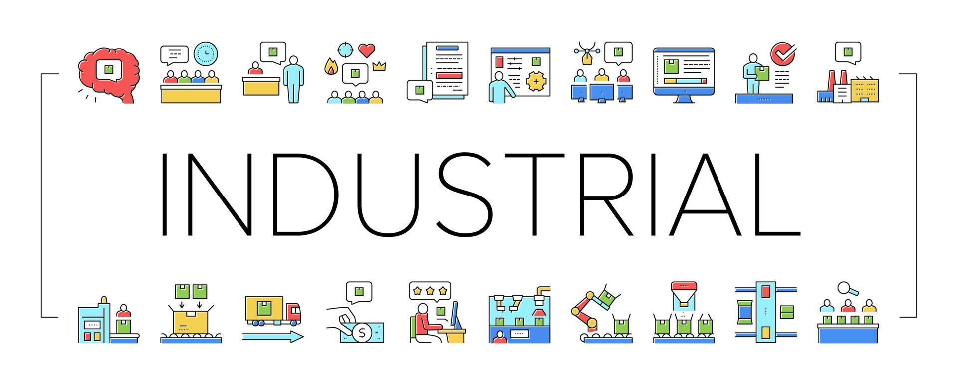 Industrial Process Collection Icons Set Vector