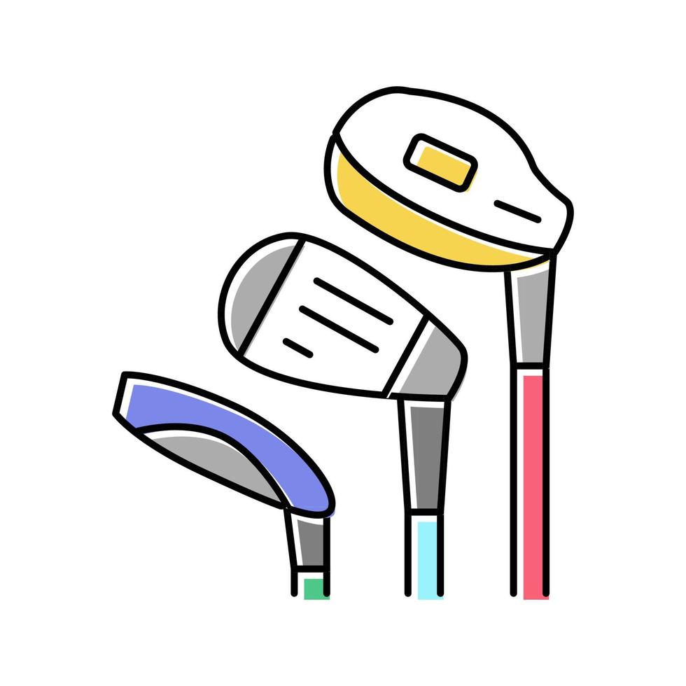 Ilustración de vector de icono de color de palos de golf