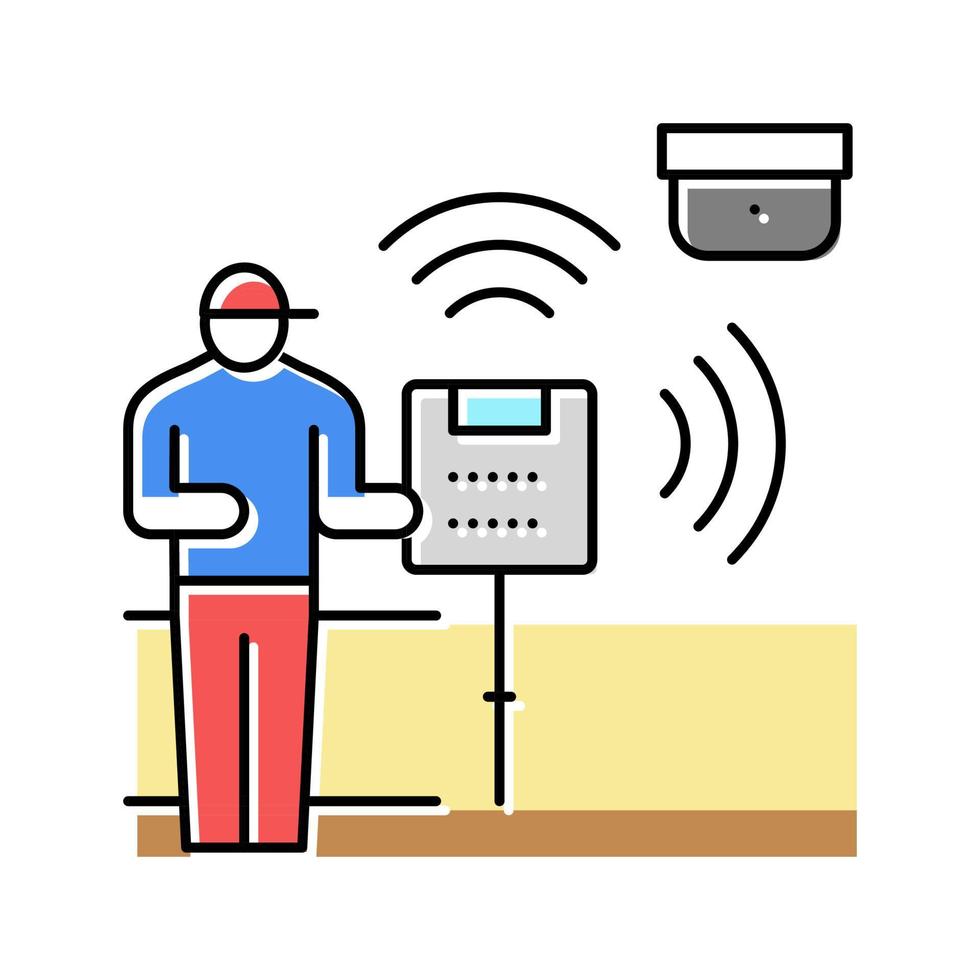 smart home device installation color icon vector illustration
