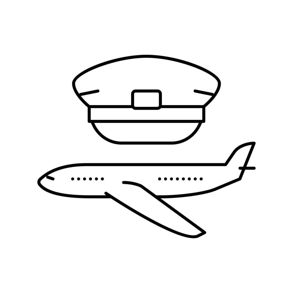 commercial aviation flight school line icon vector illustration