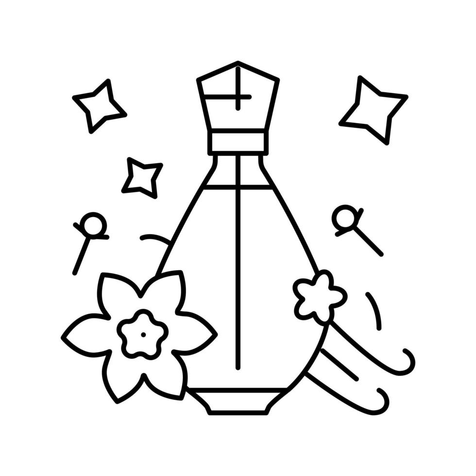 notas orientales perfume línea icono vector ilustración