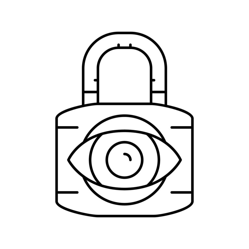 private padlock line icon vector illustration