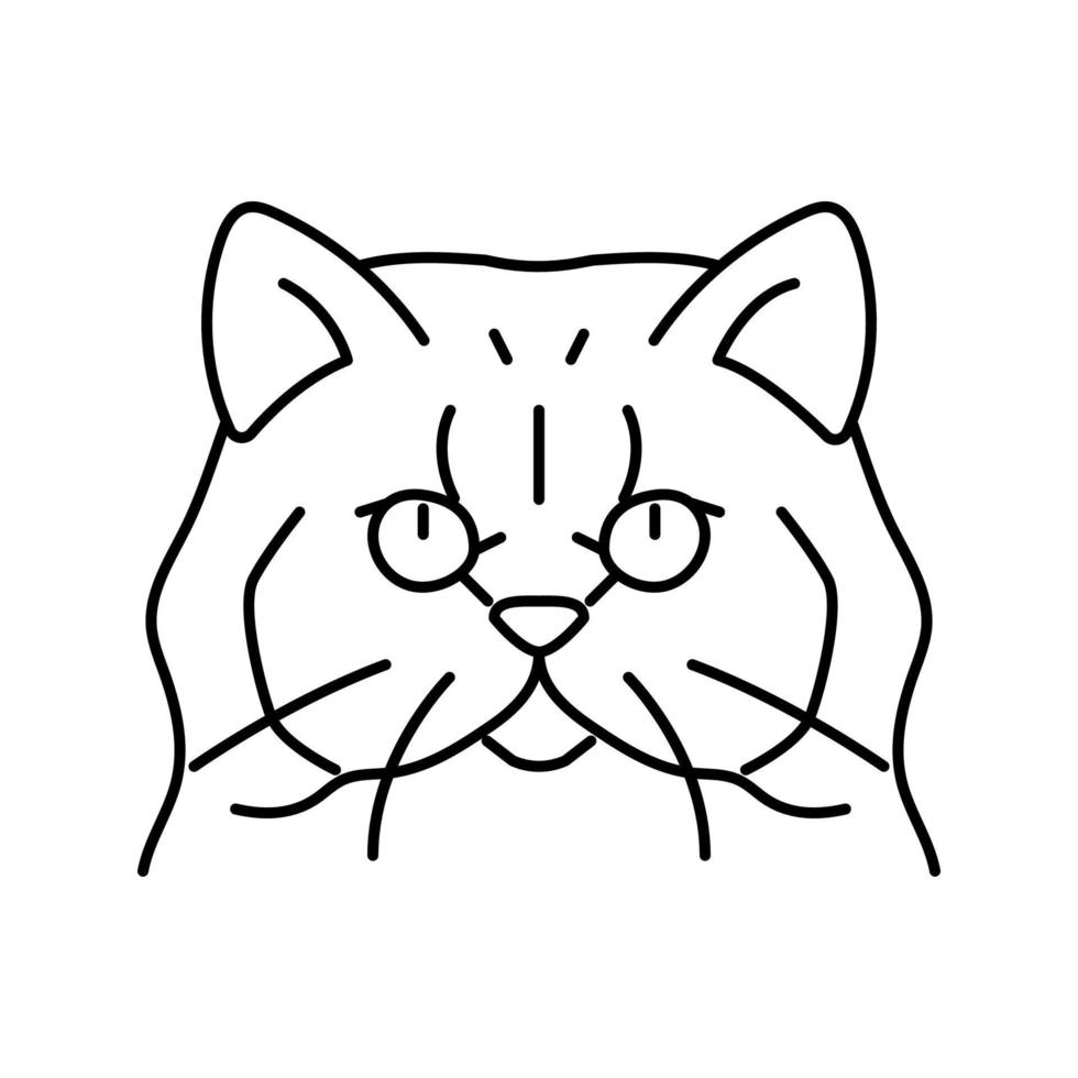 persian cat cute pet line icon vector illustration