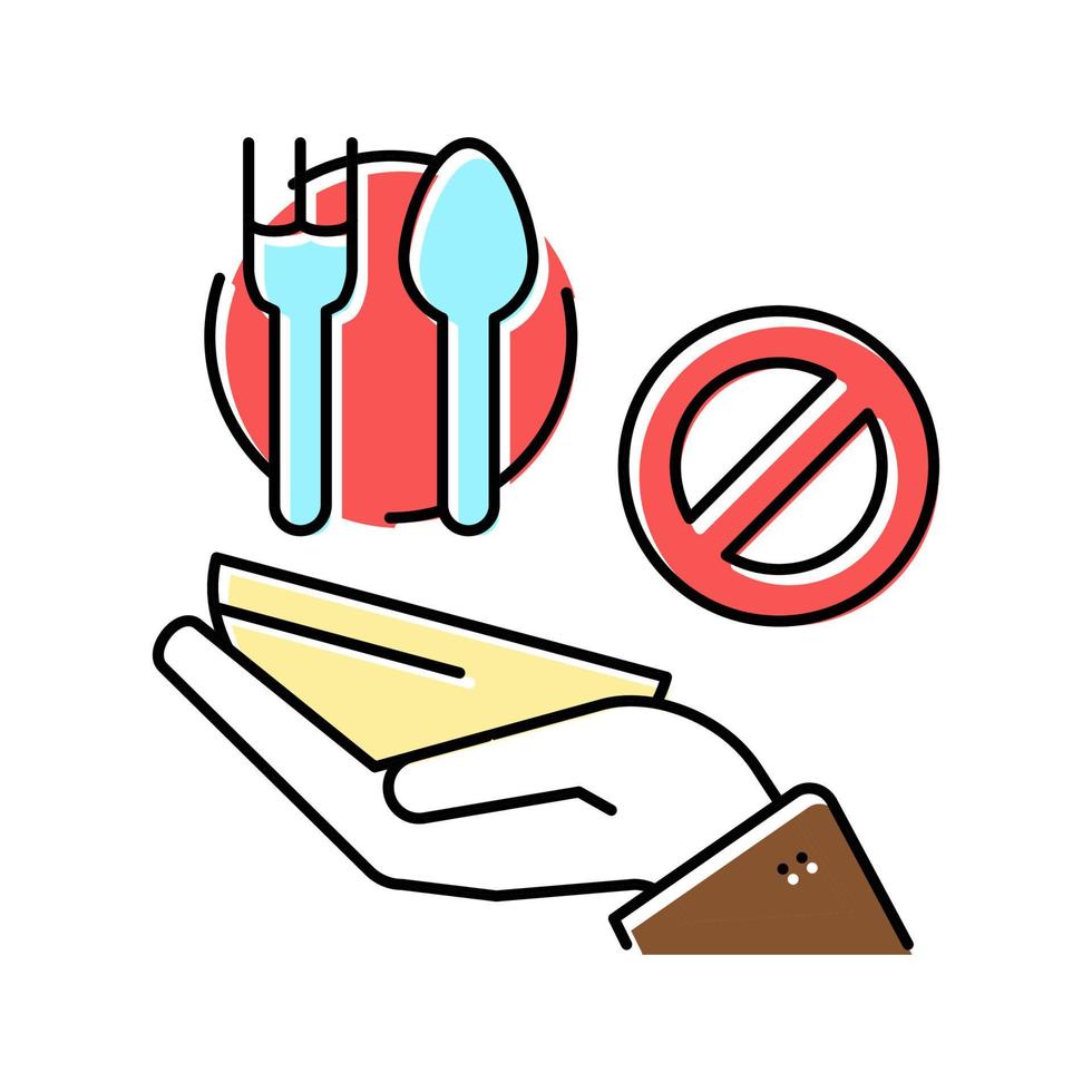 hungry poverty problem color icon vector illustration