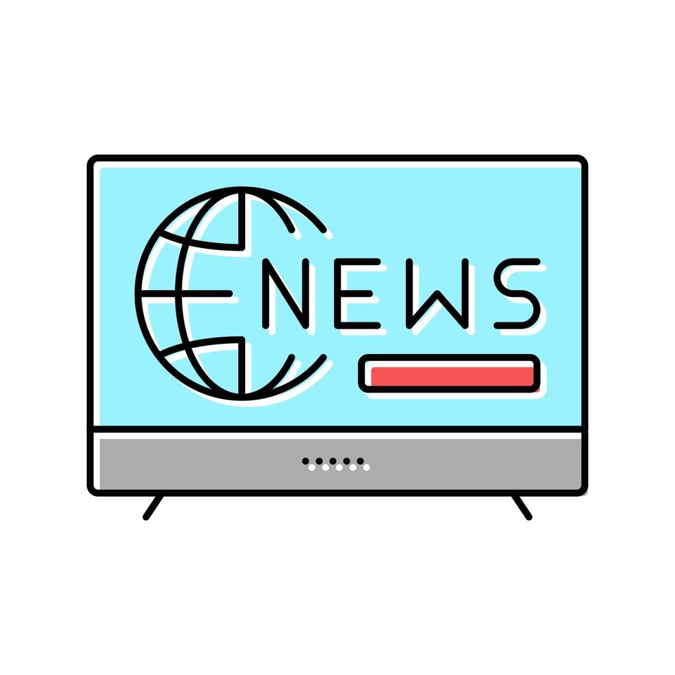 ilustración de vector de icono de color de noticias de televisión