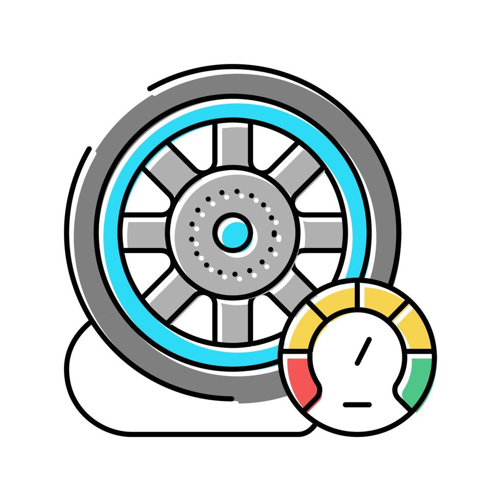 coche rueda aire inflar color icono vector ilustración