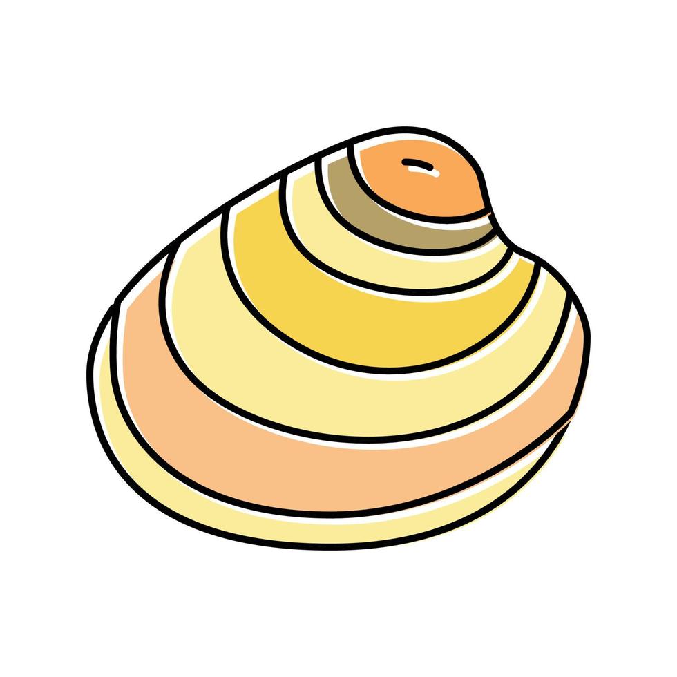 hard-shell atlantic clam color icon vector illustration