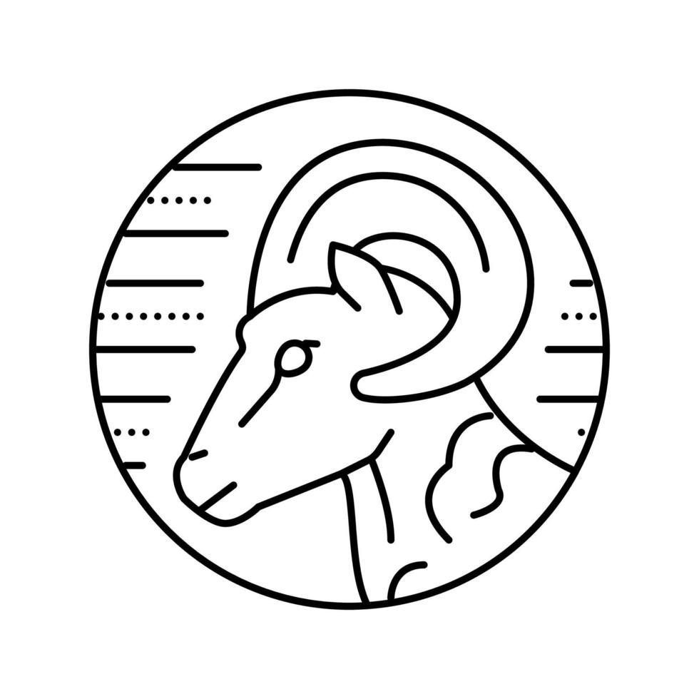 ram zodiac línea icono vector ilustración