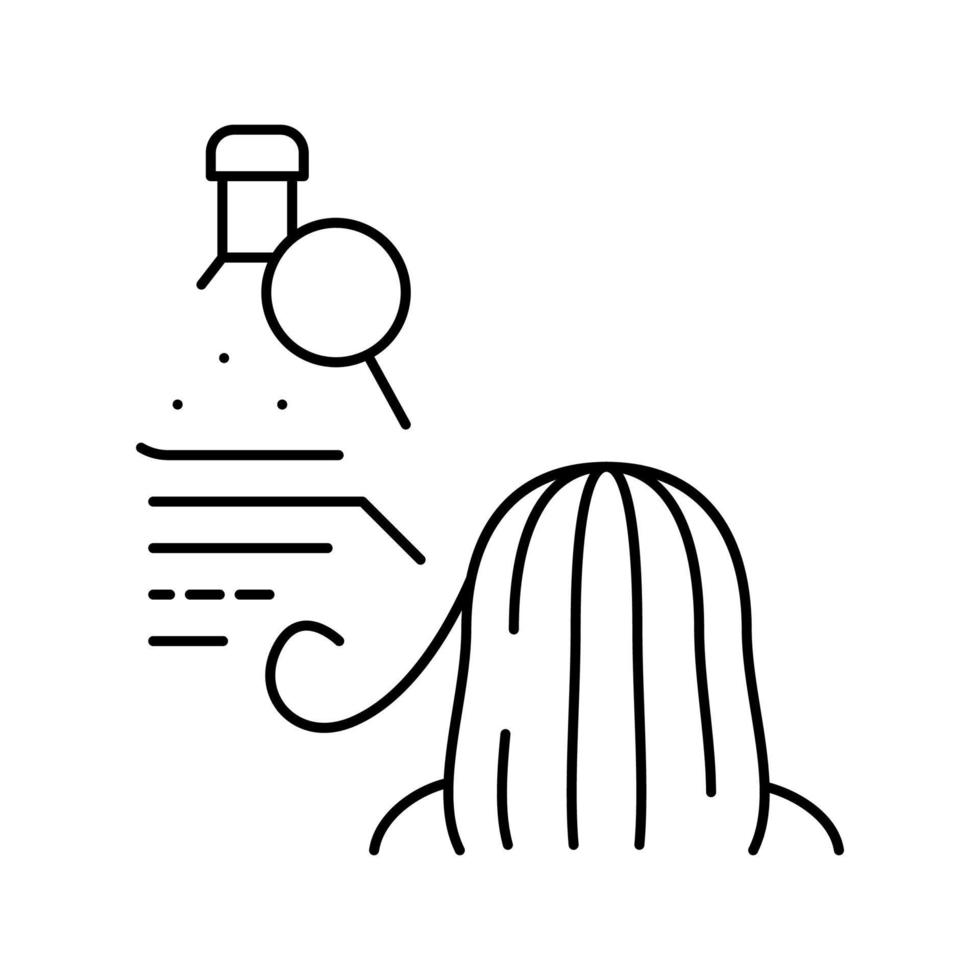 ilustración de vector de icono de línea de prueba de drogas de folículo piloso